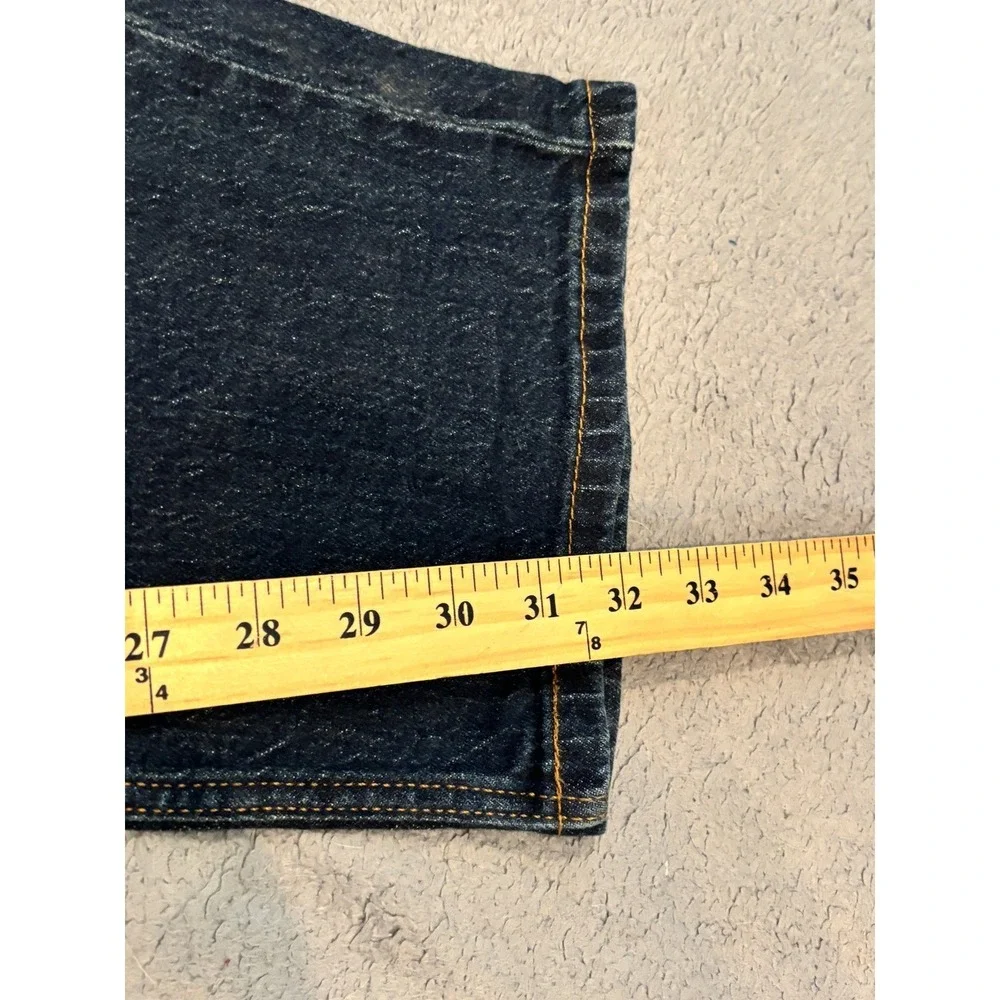 Levis 505 Regular Fit Dark Wash Straight Leg Jeans Mens 40x32 Blue Stretch